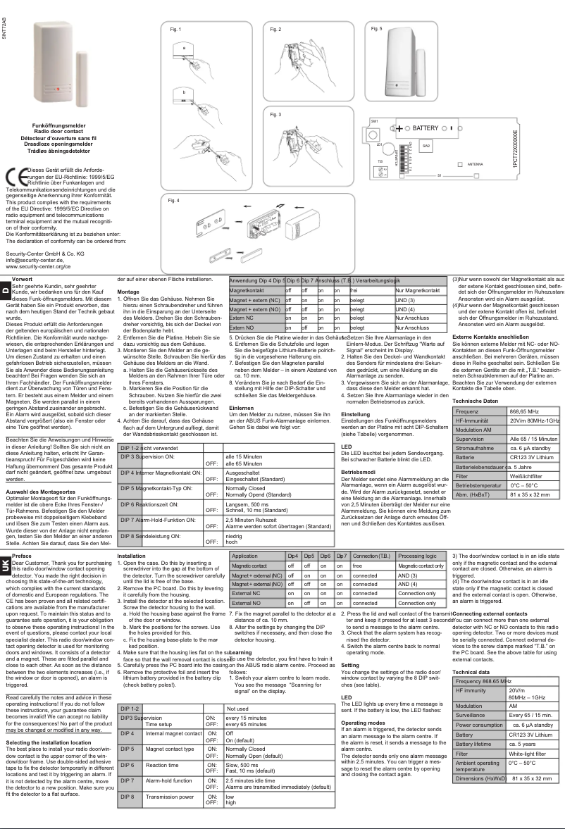 Page 1 de la notice Manuel utilisateur Abus FUMK30000W