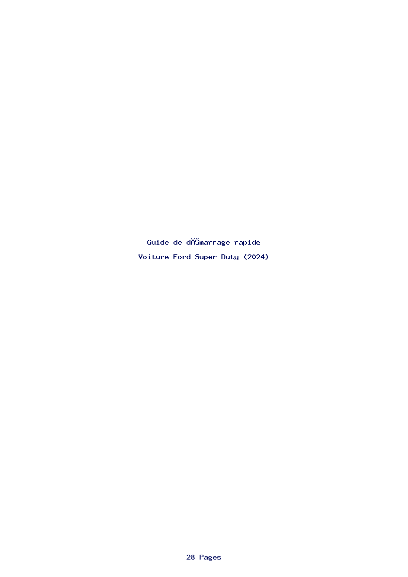 Page 1 de la notice Guide de démarrage rapide Ford Super Duty (2024)