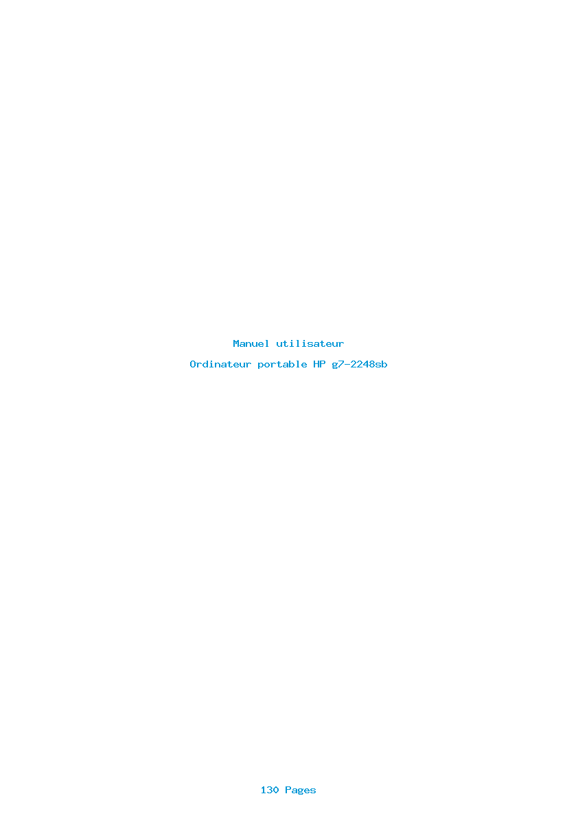 Page 1 de la notice Manuel utilisateur HP g7-2248sb