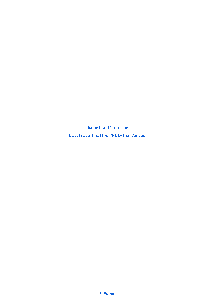 Page 1 de la notice Manuel utilisateur Philips MyLiving Canvas