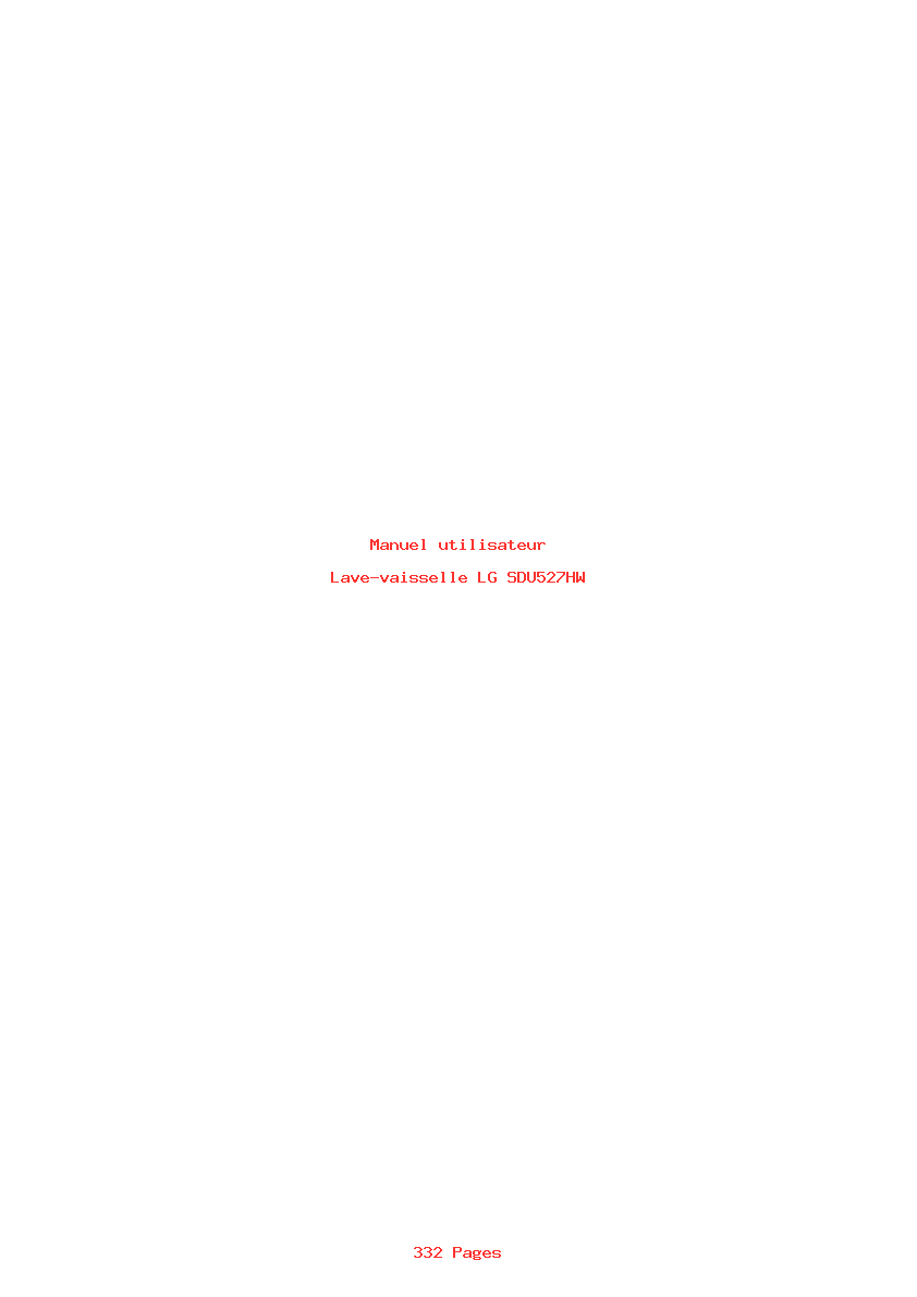 Page 1 de la notice Manuel utilisateur LG SDU527HW