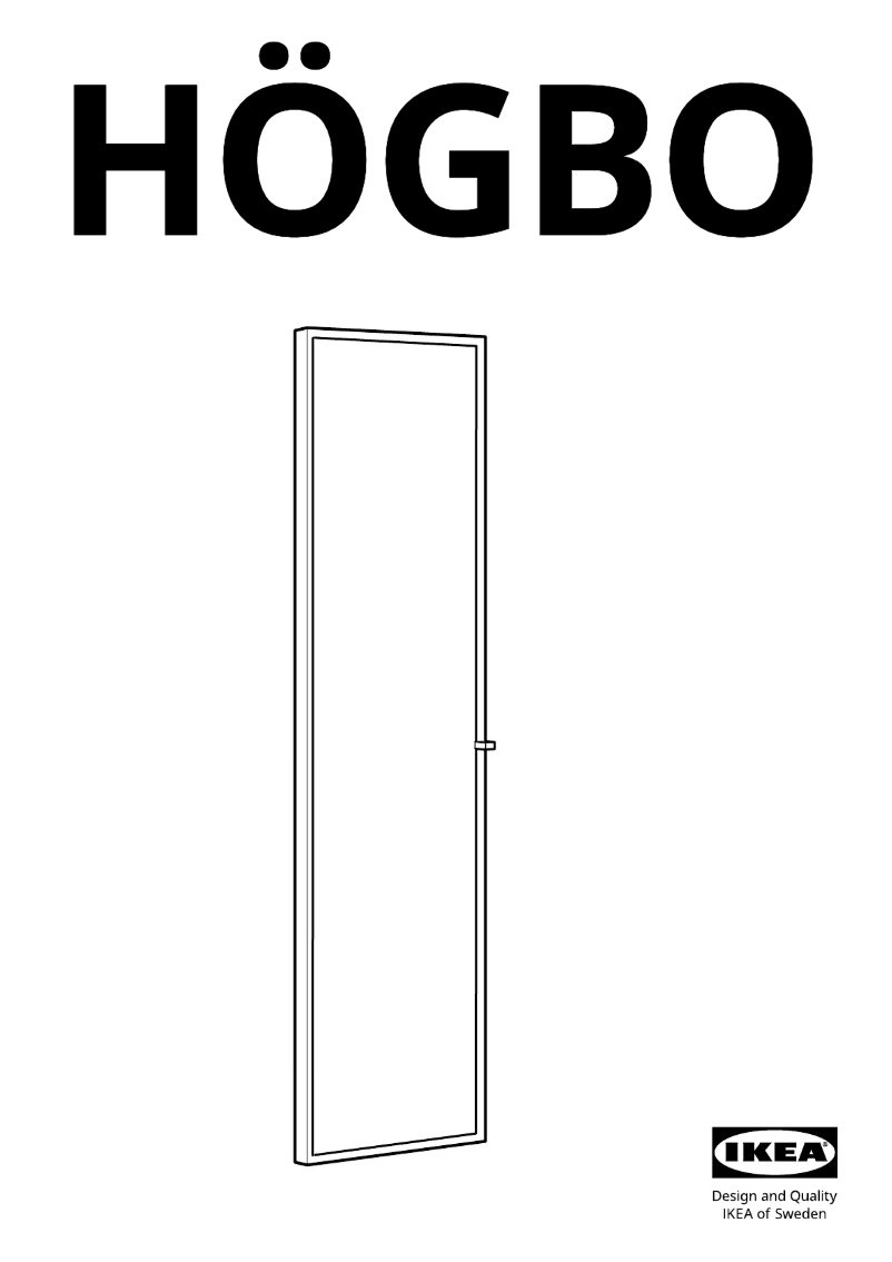 Page 1 de la notice Manuel utilisateur Ikea HÖGBO 205.234.04