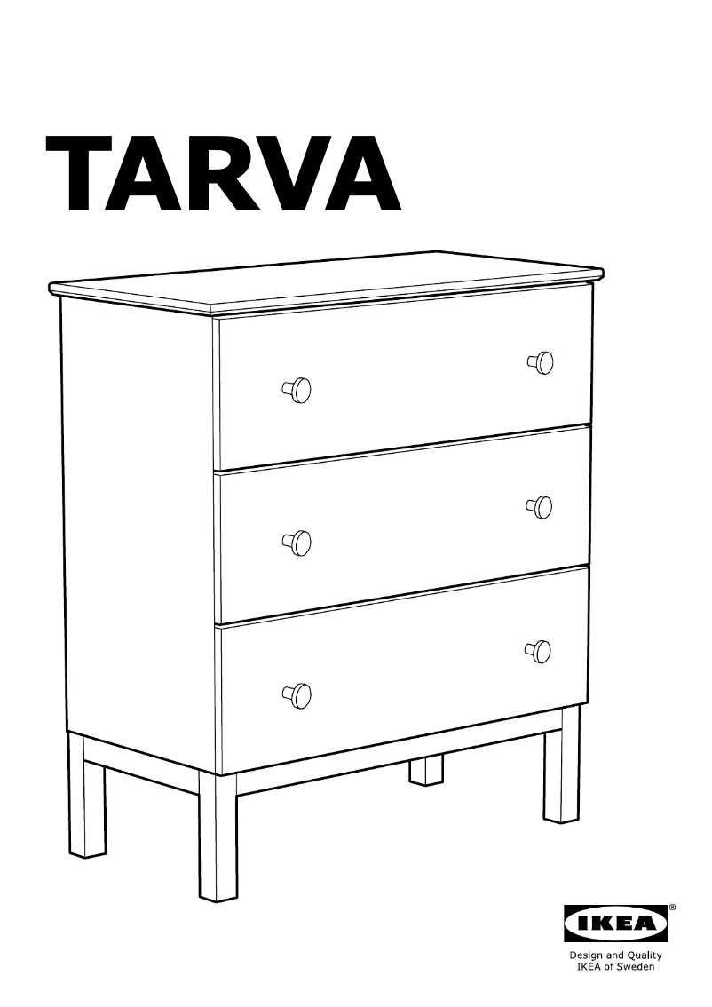 Page 1 de la notice Manuel utilisateur Ikea TARVA