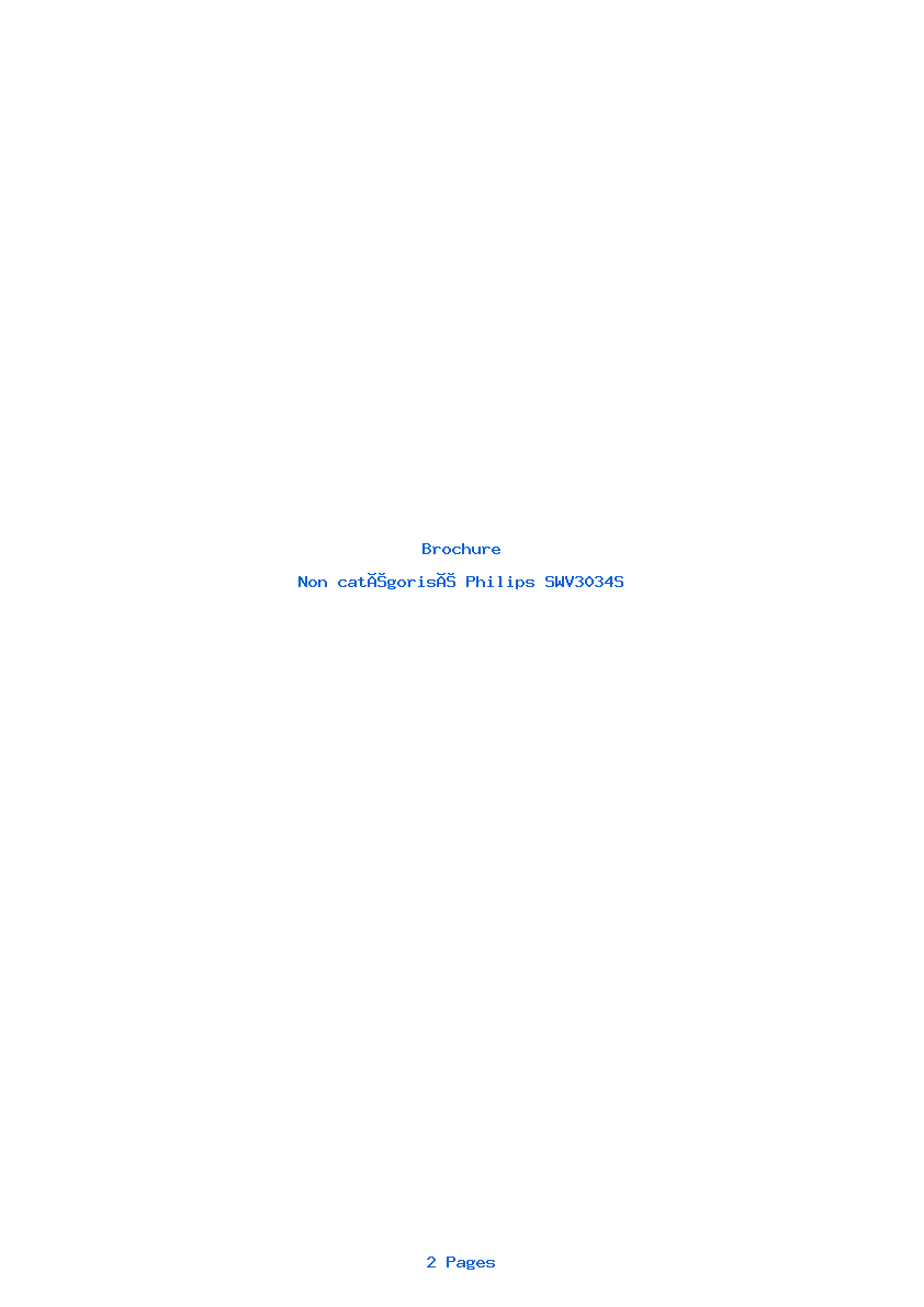 Page 1 de la notice Brochure Philips SWV3034S