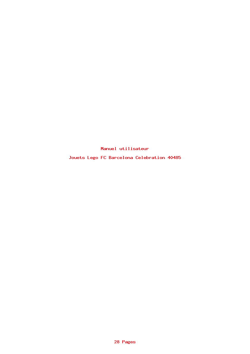 Page 1 de la notice Manuel utilisateur Lego FC Barcelona Celebration 40485