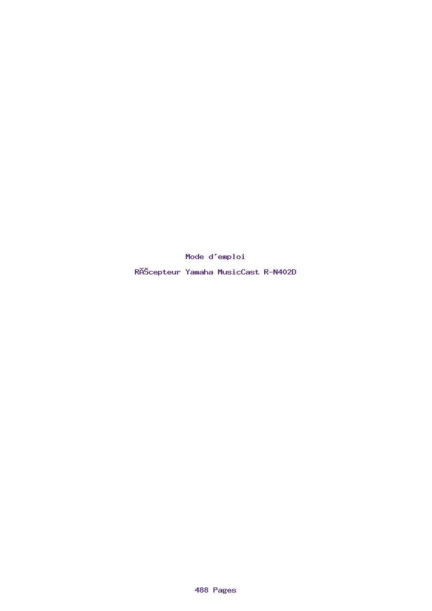 Page 1 de la notice Mode d'emploi Yamaha MusicCast R-N402D
