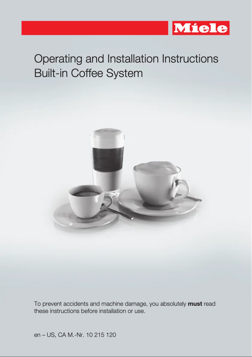 Page 1 of the manual User Manual Miele CVA 6805