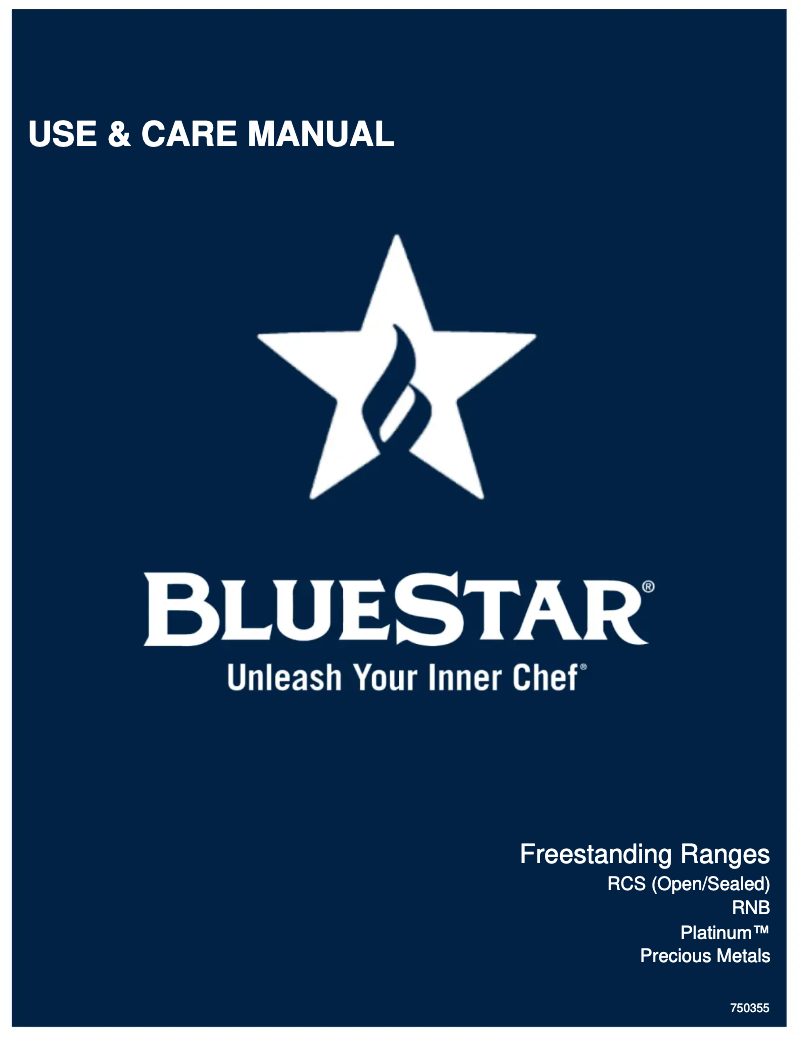 Page 1 de la notice Manuel utilisateur BlueStar BSP488BCFPLT