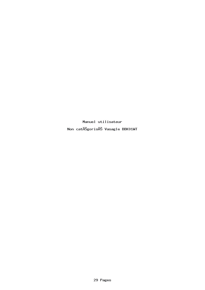 Page 1 de la notice Manuel utilisateur Vasagle BBK01WT