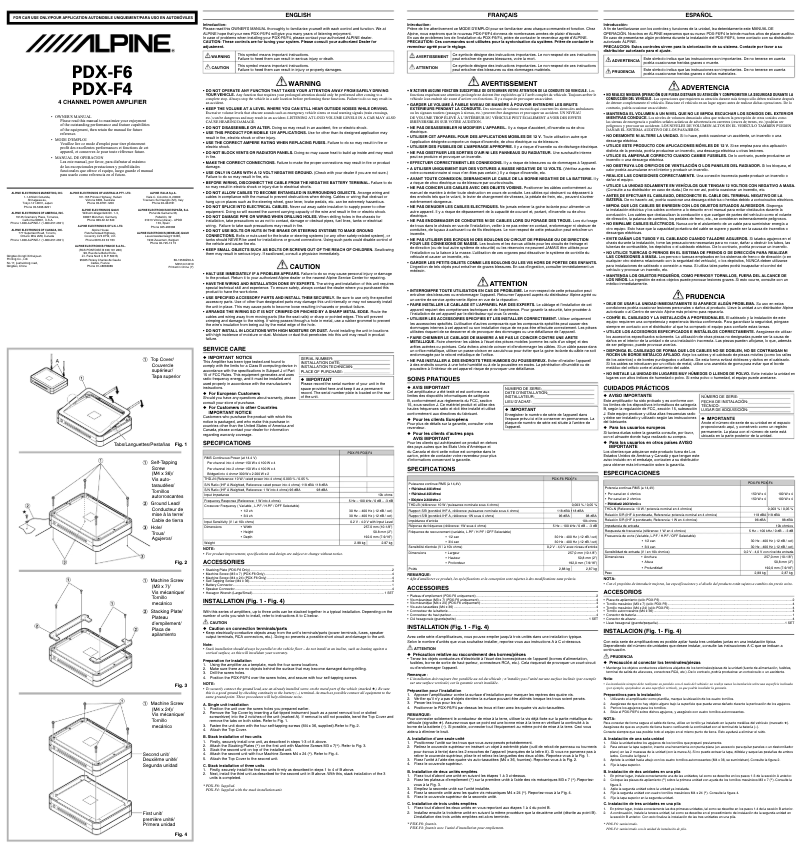 Page 1 de la notice Manuel utilisateur Alpine PDX-F6