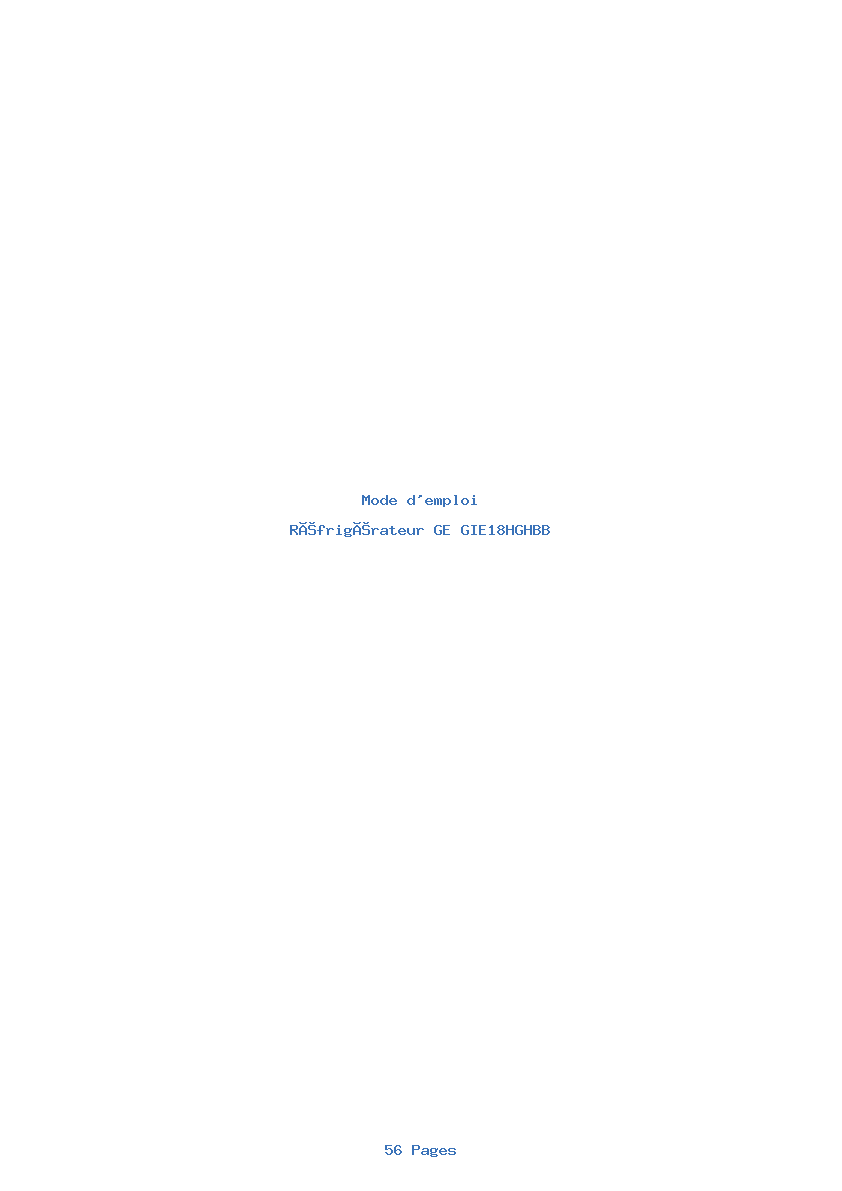 Page 1 de la notice Mode d'emploi GE GIE18HGHBB