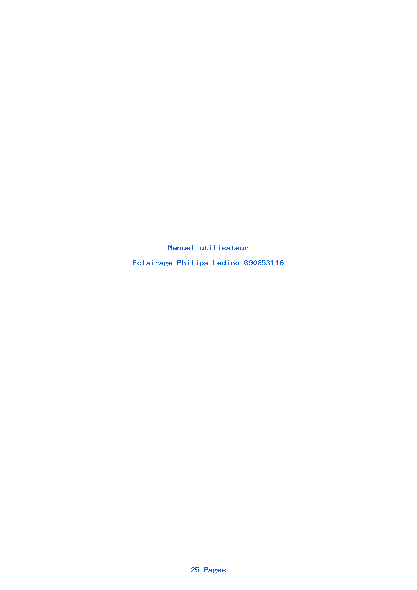 Page 1 de la notice Manuel utilisateur Philips Ledino 690853116