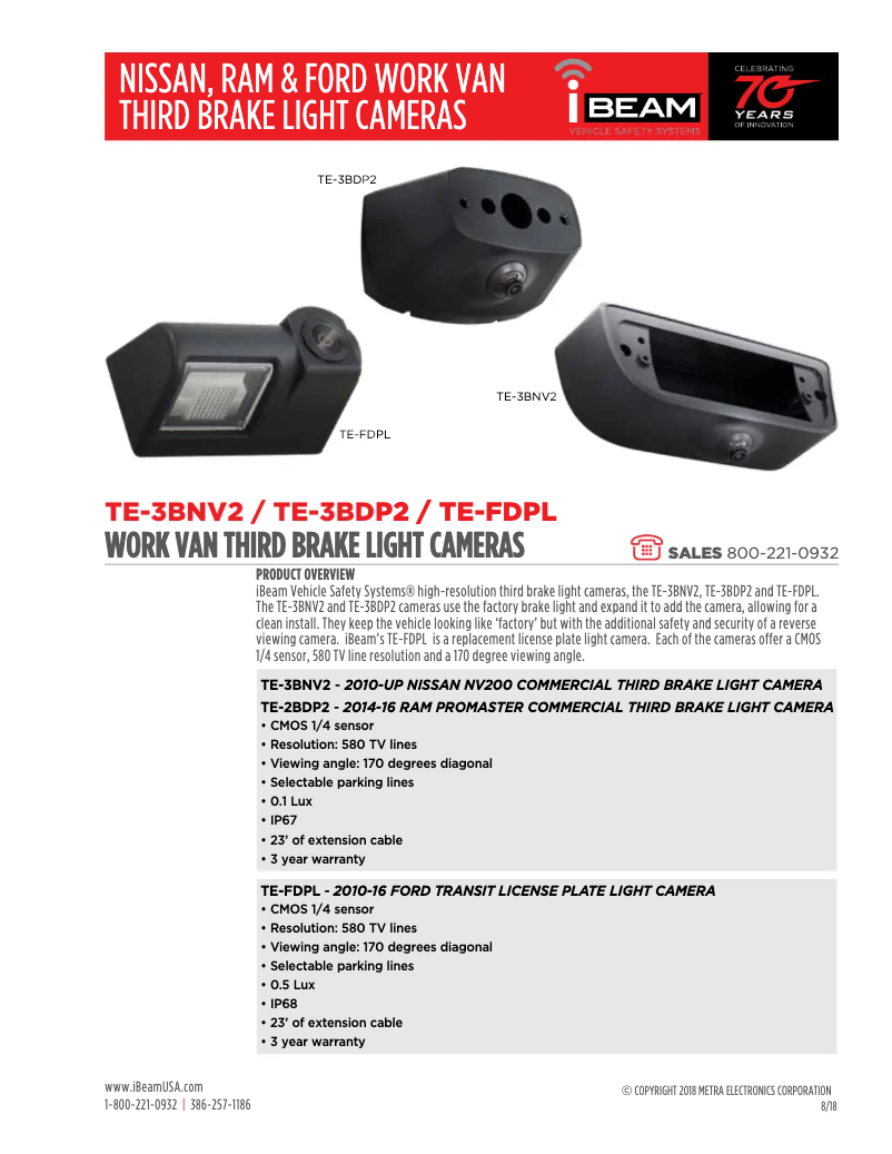 Página 1 del manual Ficha técnica Metra TE-3BNV2