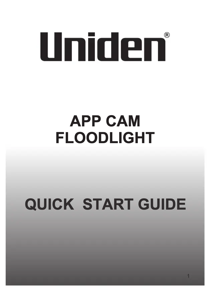 Page 1 de la notice Manuel utilisateur Uniden App Cam Floodlight