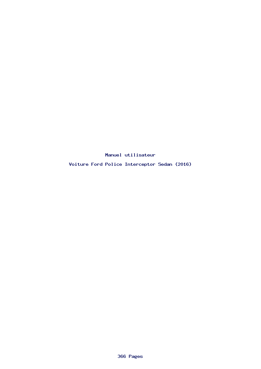 Page 1 de la notice Manuel utilisateur Ford Police Interceptor Sedan (2016)