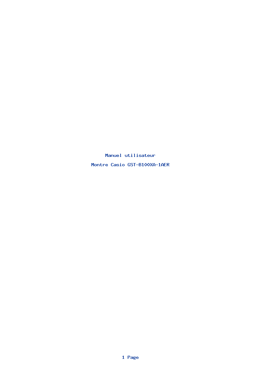 Page 1 de la notice Manuel utilisateur Casio GST-B100XA-1AER