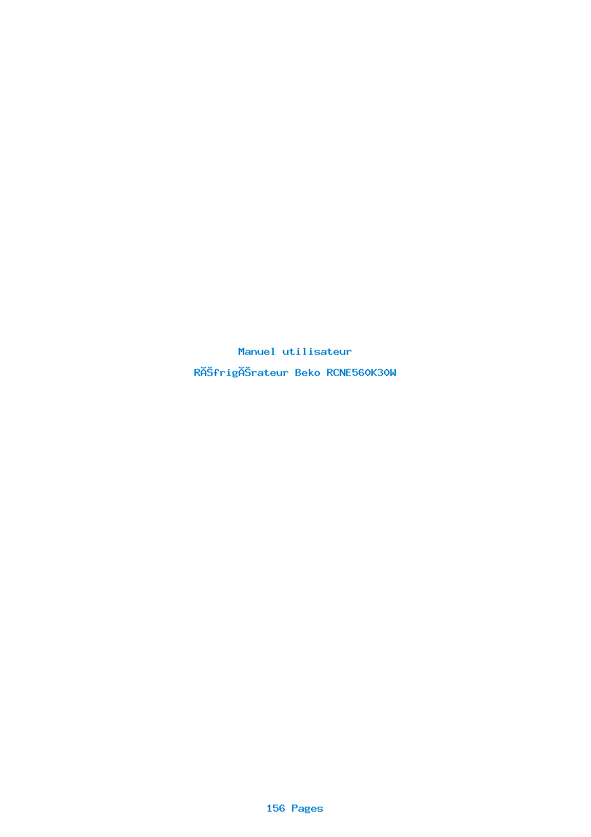 Page 1 de la notice Manuel utilisateur Beko RCNE560K30W