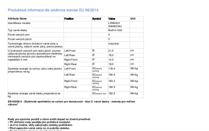 Page 1 de la notice Manuel utilisateur Electrolux LIR60433