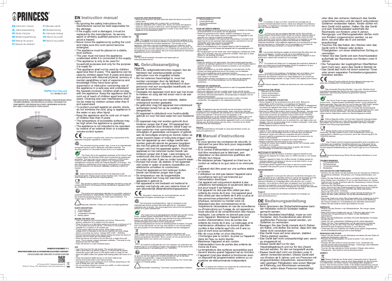 Page 1 de la notice Manuel utilisateur Princess Iron DeLuxe 132380