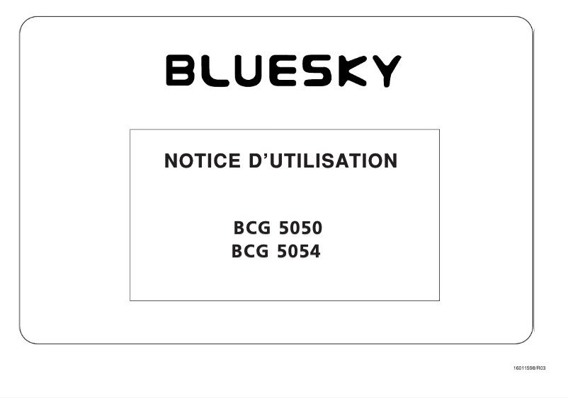 Page 1 de la notice Manuel utilisateur Bluesky BCG 5054