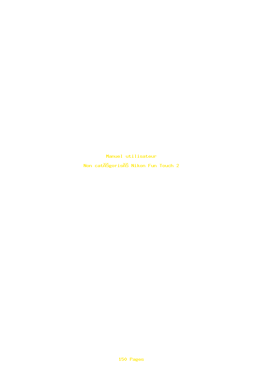 Page 1 de la notice Manuel utilisateur Nikon Fun Touch 2