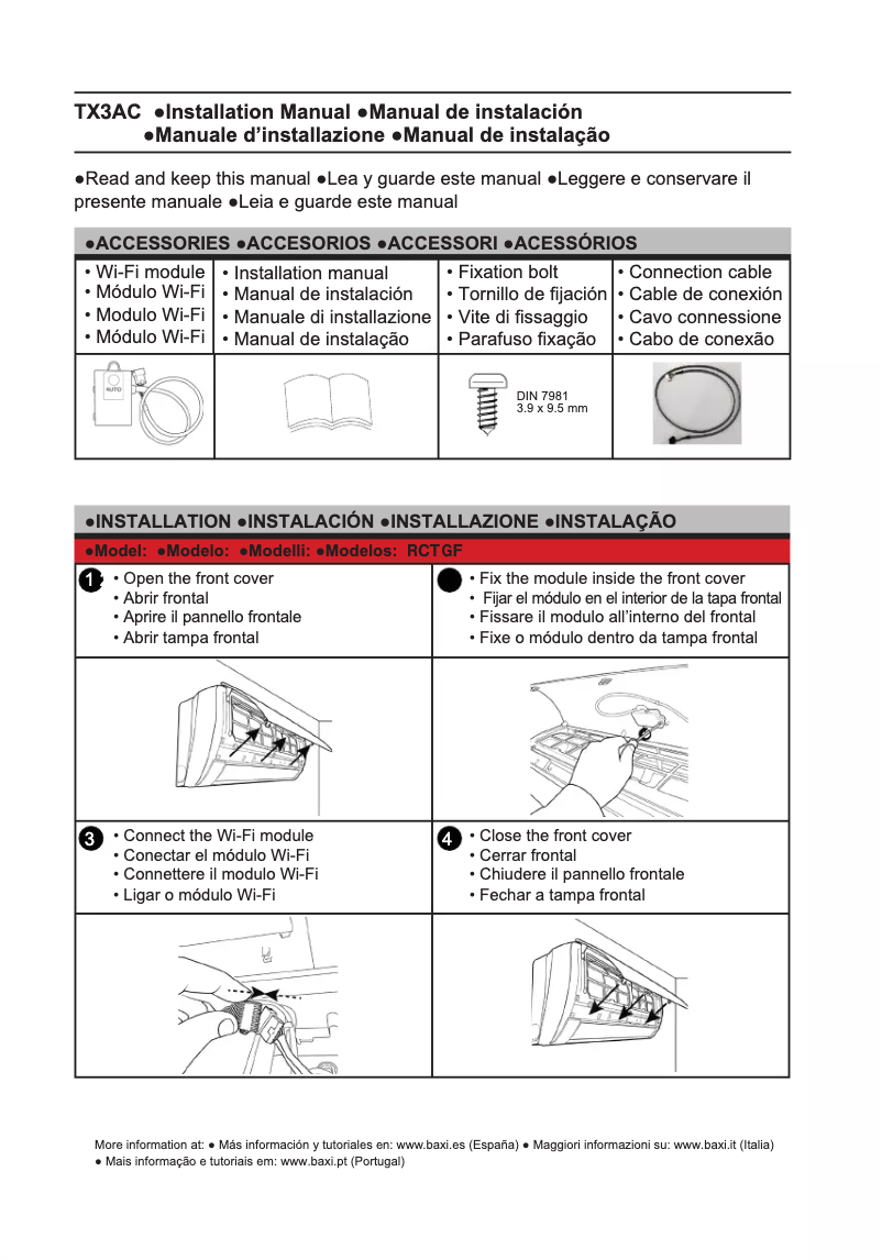 Page 1 de la notice Manuel utilisateur Baxi R-32 LSG70