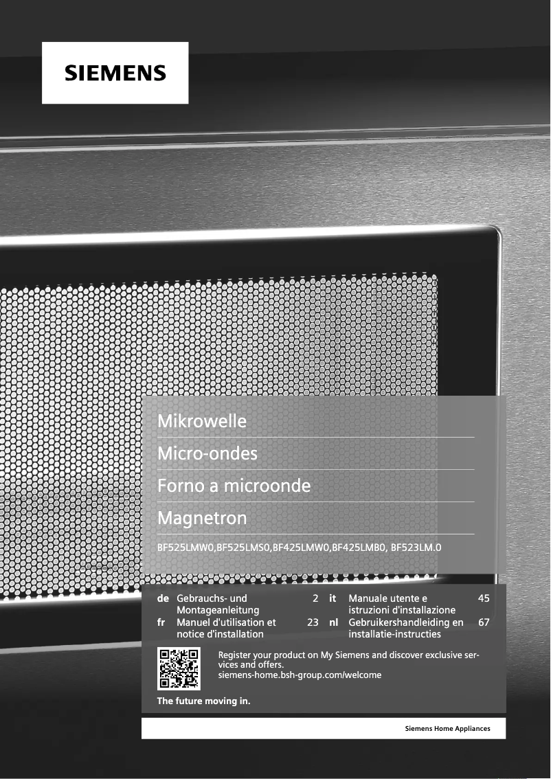 Page 1 de la notice Guide d'installation Siemens BF525LMW0