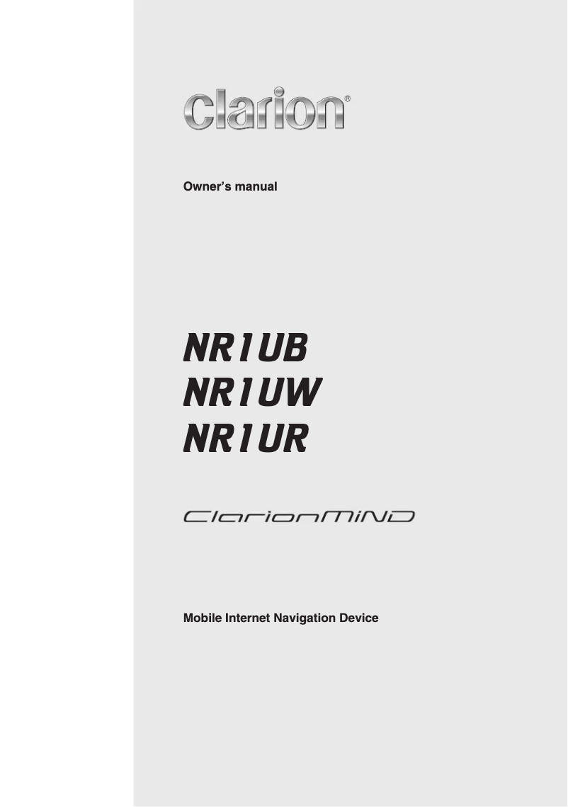 Página 1 del manual Manual de usuario Clarion NR1UB