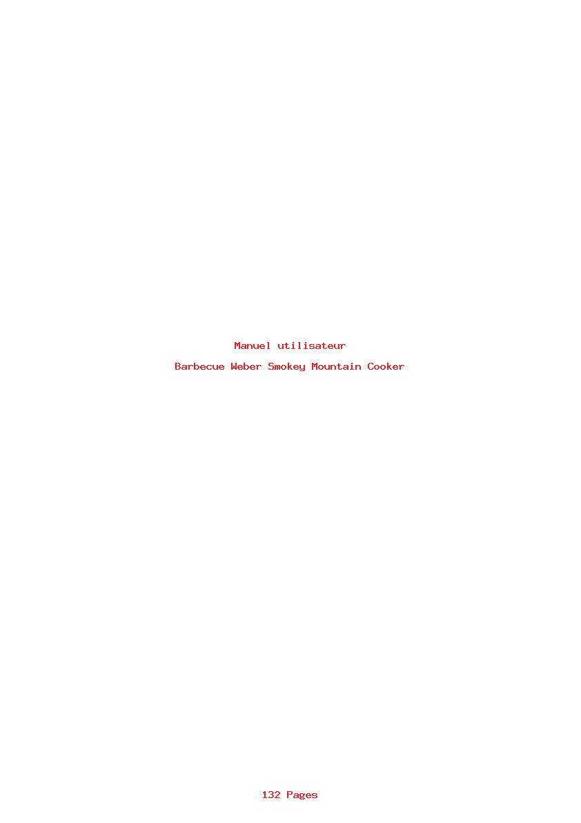 Page 1 de la notice Manuel utilisateur Weber Smokey Mountain Cooker