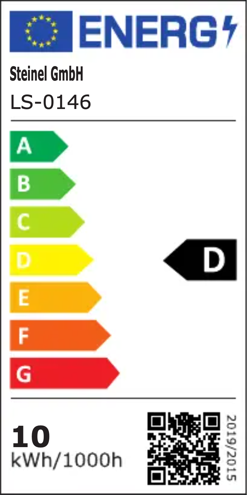 Page 1 de la notice Label énergétique Steinel RS PRO S10 SC