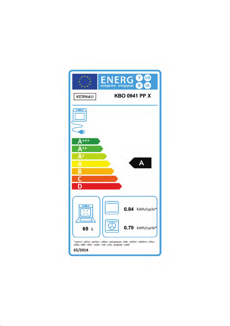 Página 1 del manual Etiqueta energética Kernau KBO 0941 PP X