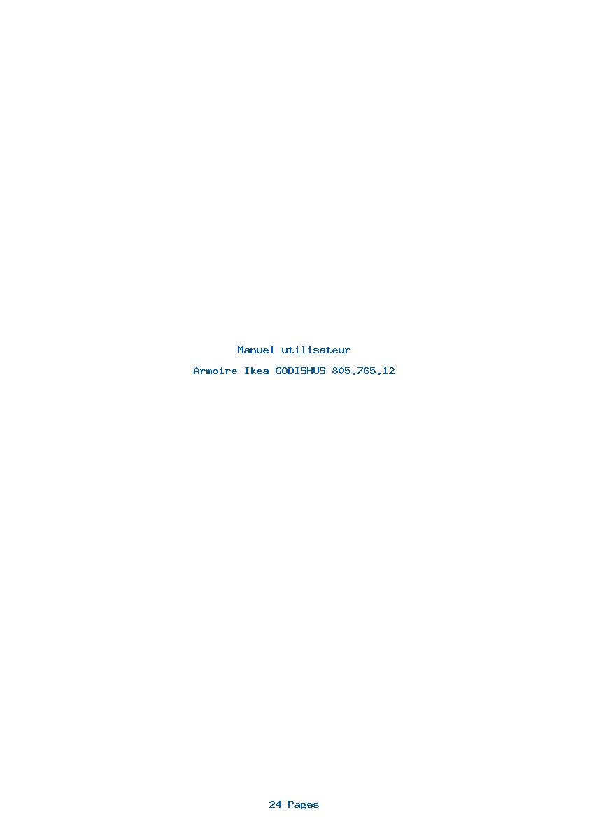 Page 1 de la notice Manuel utilisateur Ikea GODISHUS 805.765.12