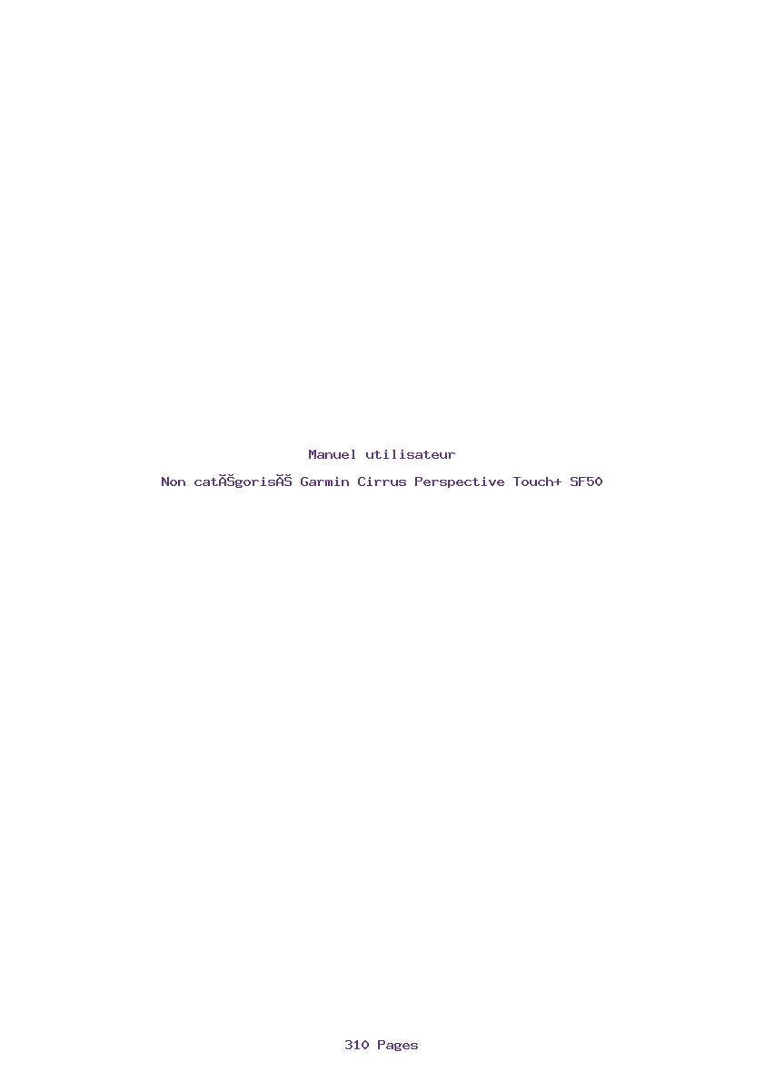 Page 1 de la notice Manuel utilisateur Garmin Cirrus Perspective Touch+ SF50