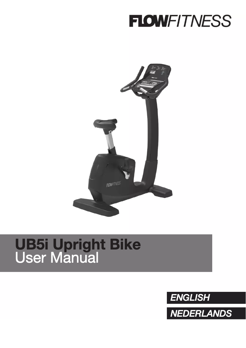 Page 1 of the manual User Manual Flow Fitness UB5i Upright Bike