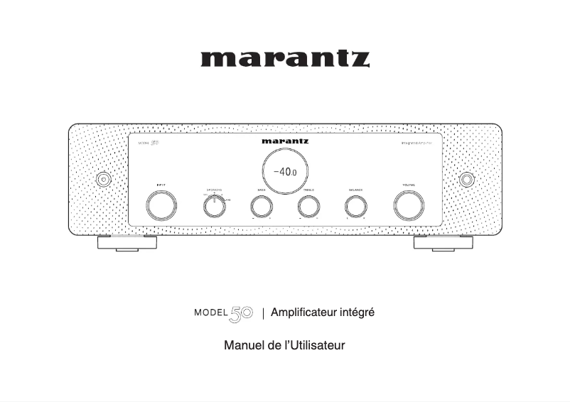 Page 1 de la notice Manuel utilisateur Marantz Model 50