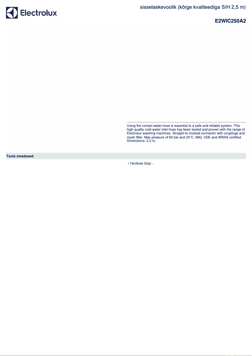 Página 1 del manual Manual de usuario AEG E2WIC250A2