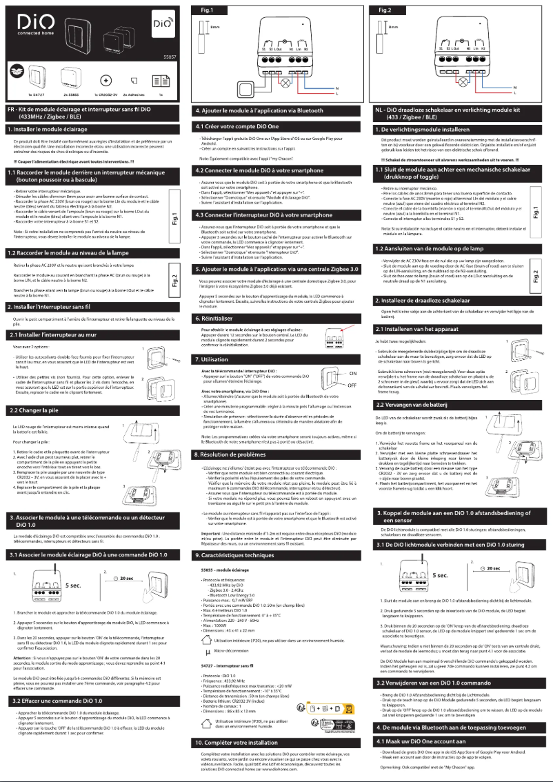 Page 1 de la notice Manuel utilisateur DiO 55857