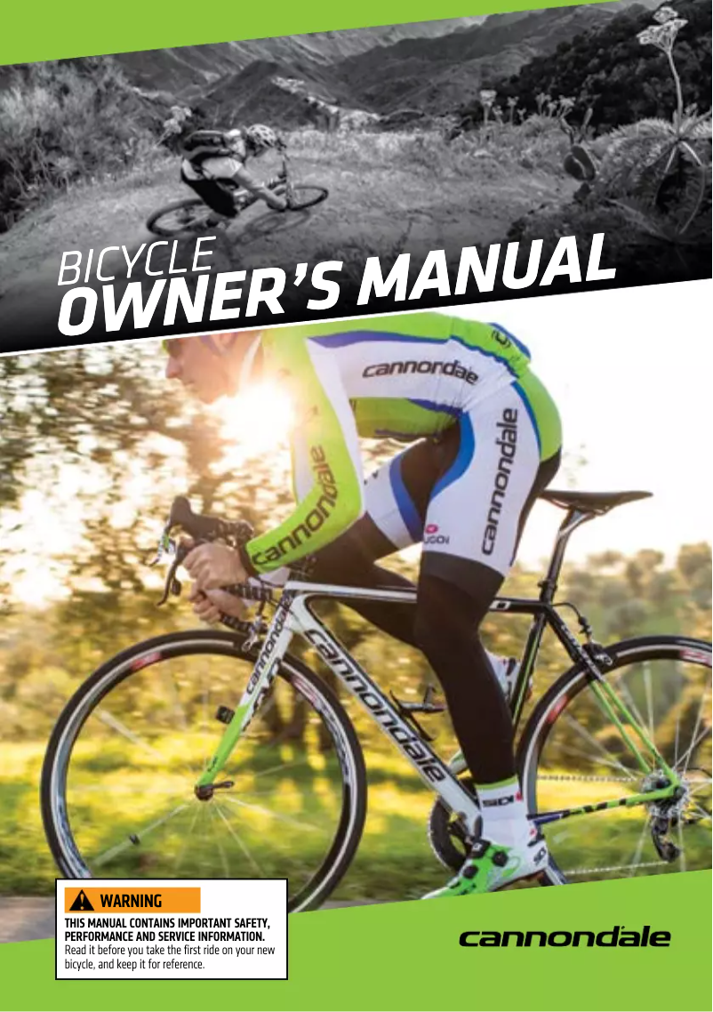 Page 1 de la notice Manuel utilisateur Cannondale Trail 1