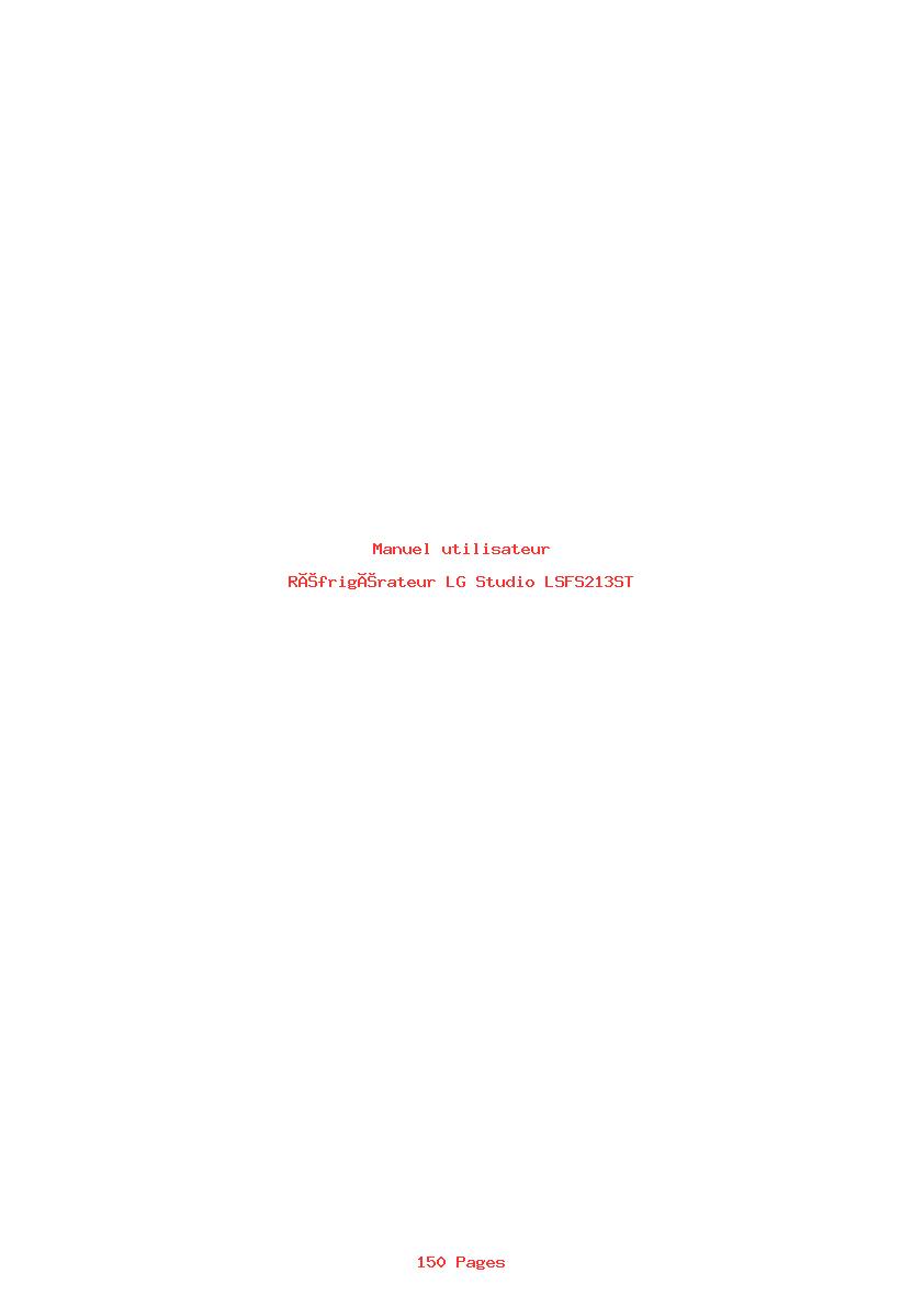 Page 1 de la notice Manuel utilisateur LG Studio LSFS213ST