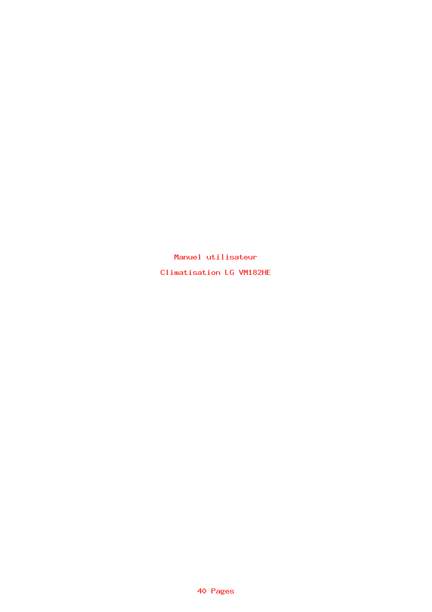 Page 1 de la notice Manuel utilisateur LG VM182HE