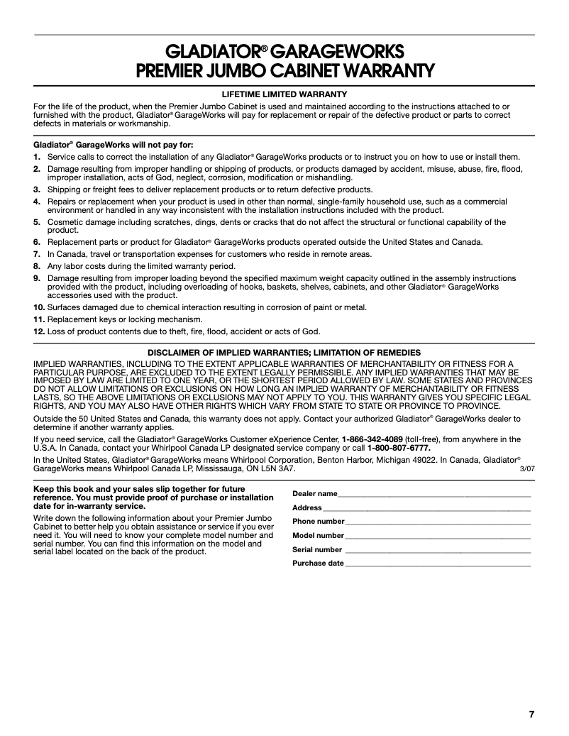 Page 1 de la notice Mode d'emploi Gladiator GAJG36FDYG