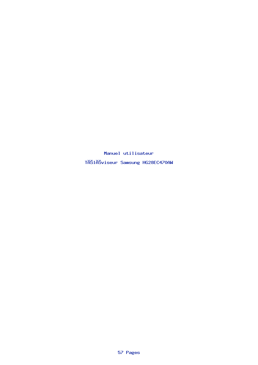 Page 1 de la notice Manuel utilisateur Samsung HG28EC470AW