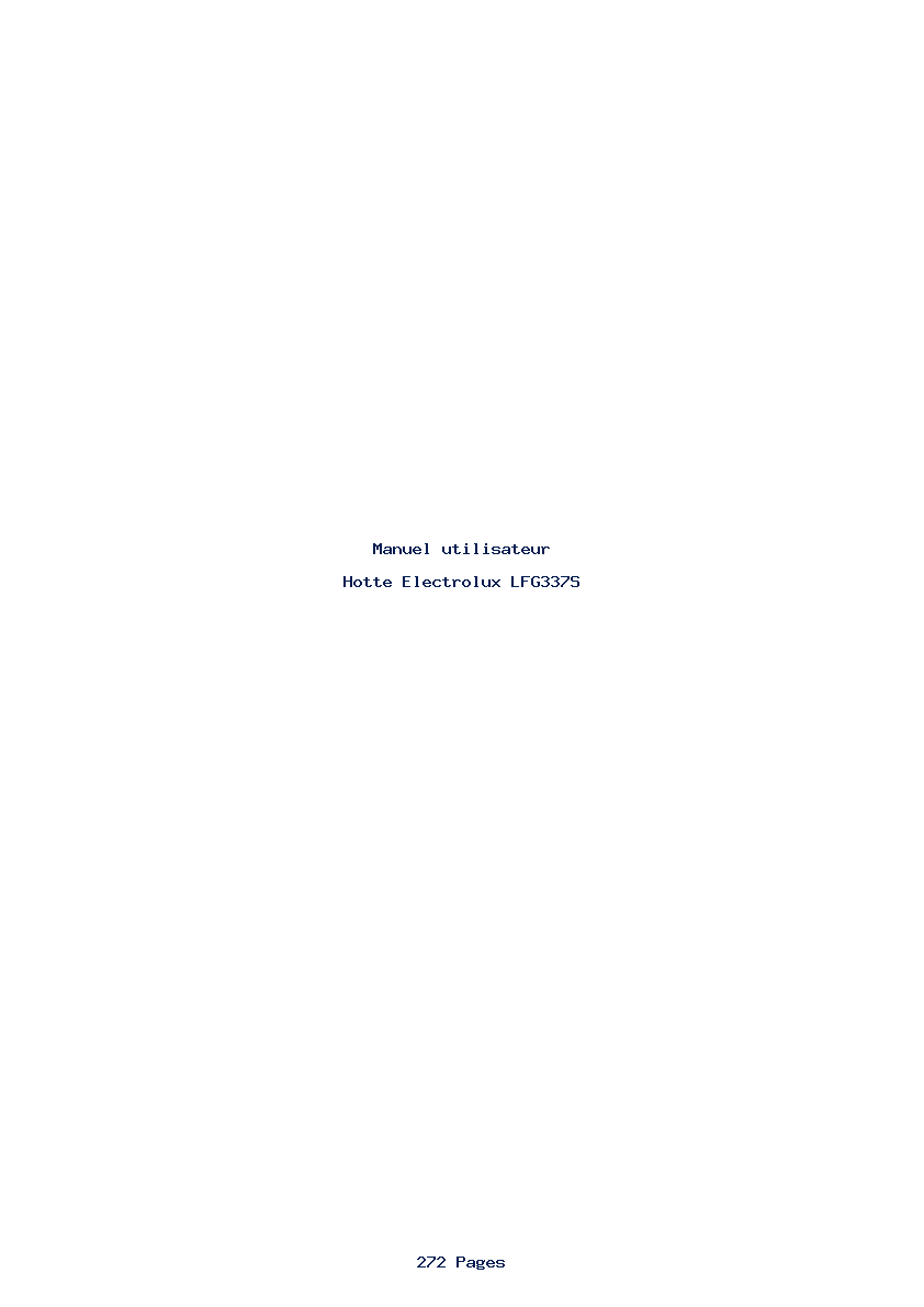 Page 1 de la notice Manuel utilisateur Electrolux LFG337S