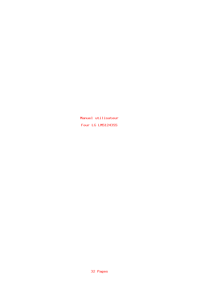 Page 1 de la notice Manuel utilisateur LG LMS1243SS