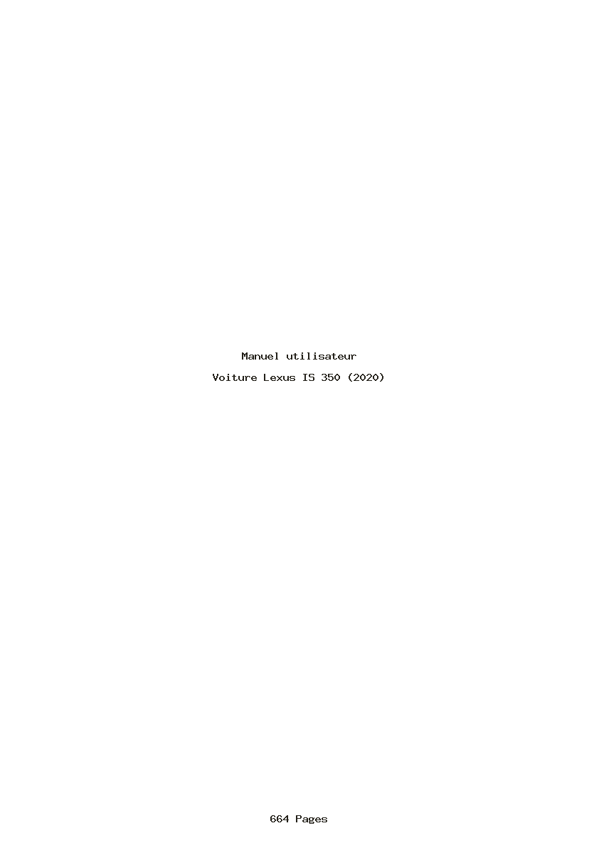 Page 1 de la notice Manuel utilisateur Lexus IS 350 (2020)