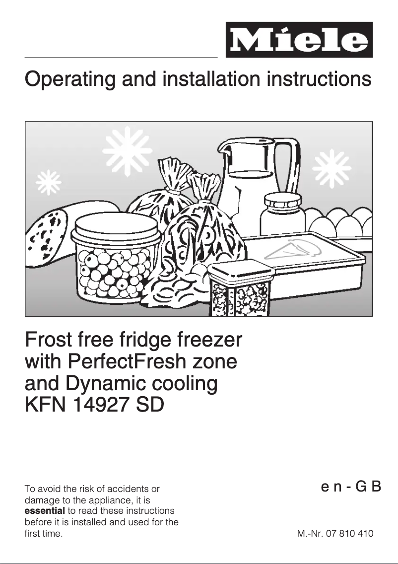 Page 1 de la notice Manuel utilisateur Miele KFN 14927 SDed