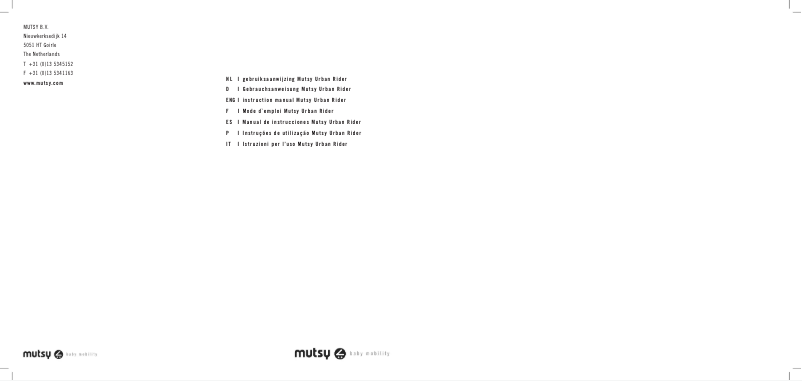 Página 1 del manual Manual de usuario Mutsy Urban Rider