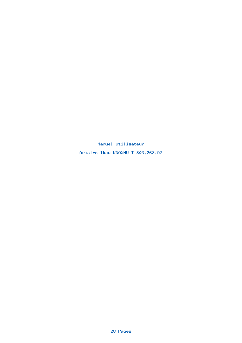 Page 1 de la notice Manuel utilisateur Ikea KNOXHULT 803.267.97