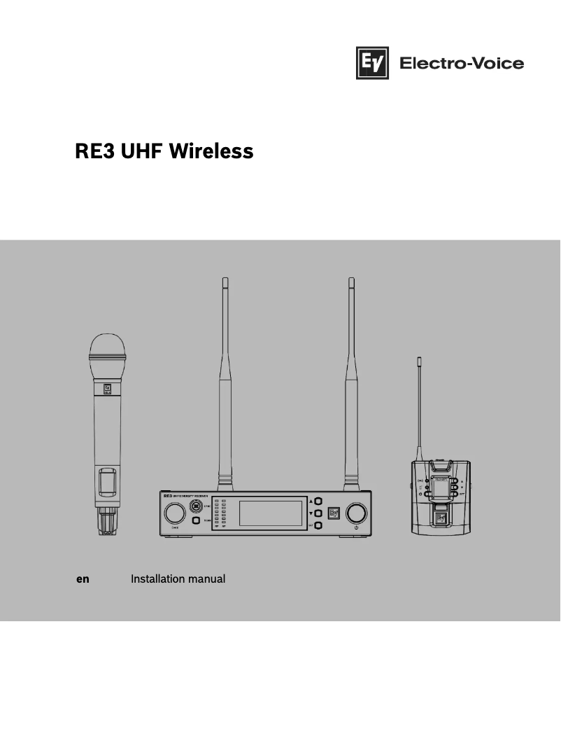Page 1 de la notice Manuel utilisateur Electro-Voice RE3 UHF Wireless