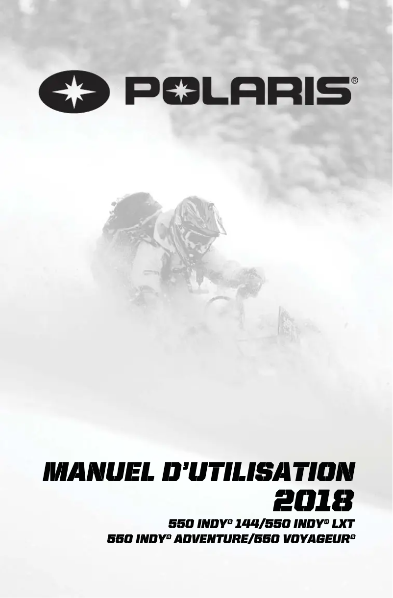 Page 1 de la notice Manuel utilisateur Polaris 550 Indy LXT 144 (2018)